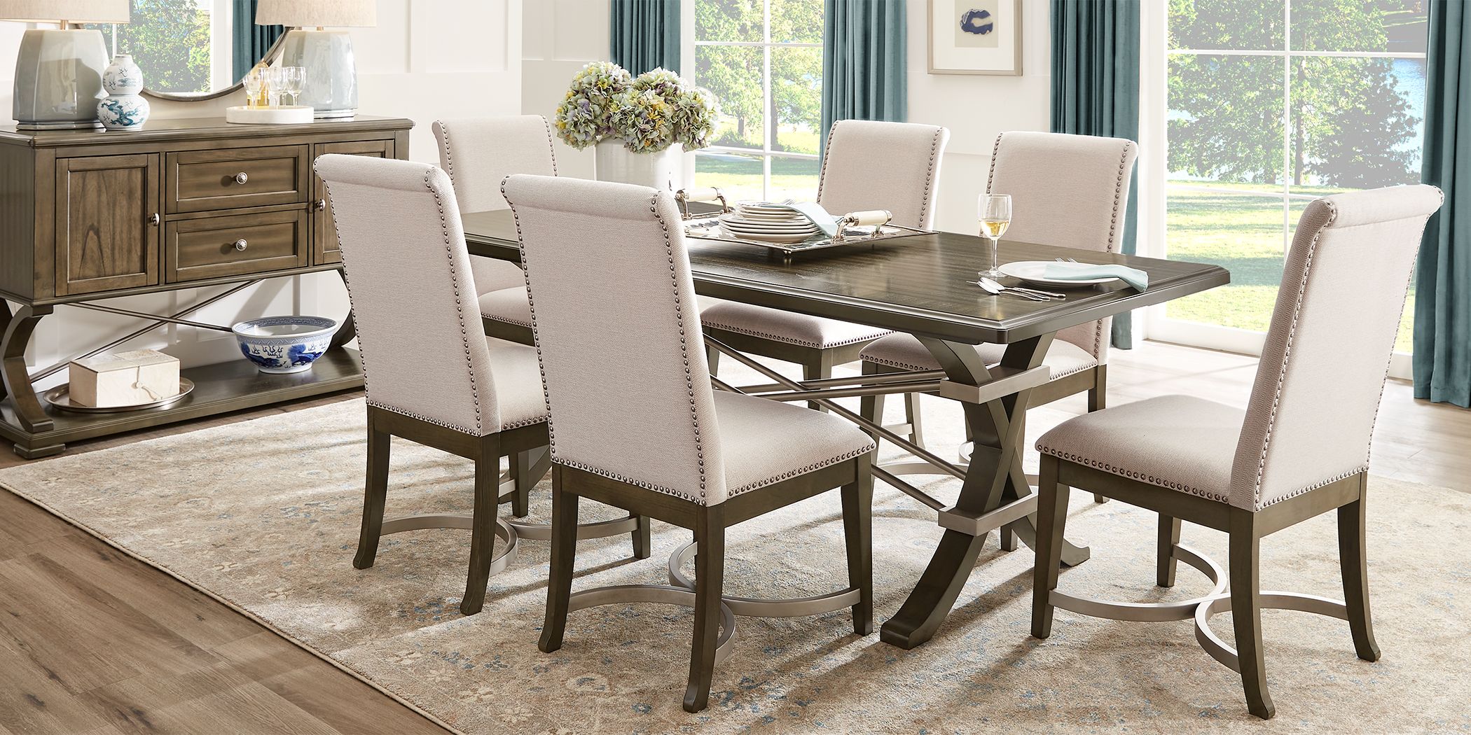 Abbey Court Brown 8 Pc Dining Room