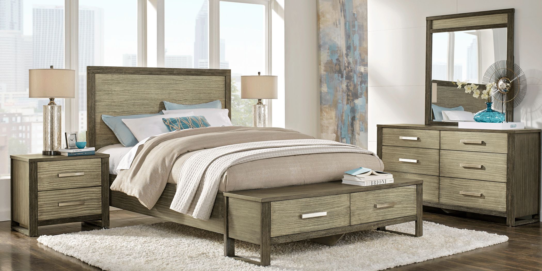 Gray panel deals bedroom set