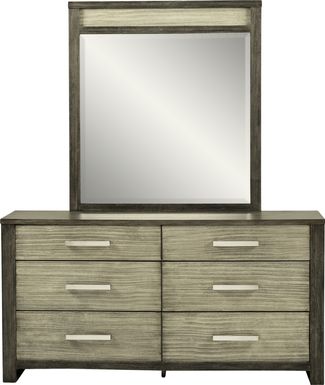 Abbott Gray Dresser & Mirror Set