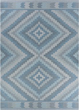 Abella Blue 7'6 x 10'9 Indoor/Outdoor Rug