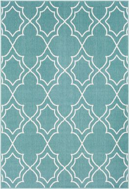 Abrial Aqua 8' x 11' Indoor/Outdoor Rug
