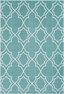 Abrial Aqua 8' x 11' Indoor/Outdoor Rug