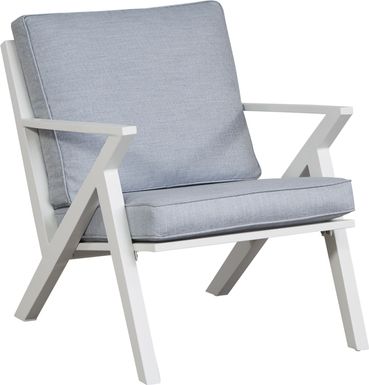 Acadia White Outdoor Chair with Hydra Cushions