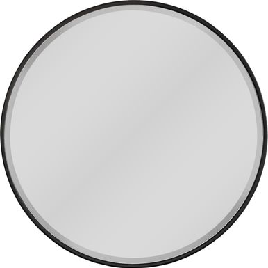 Addison Street Black Round Mirror