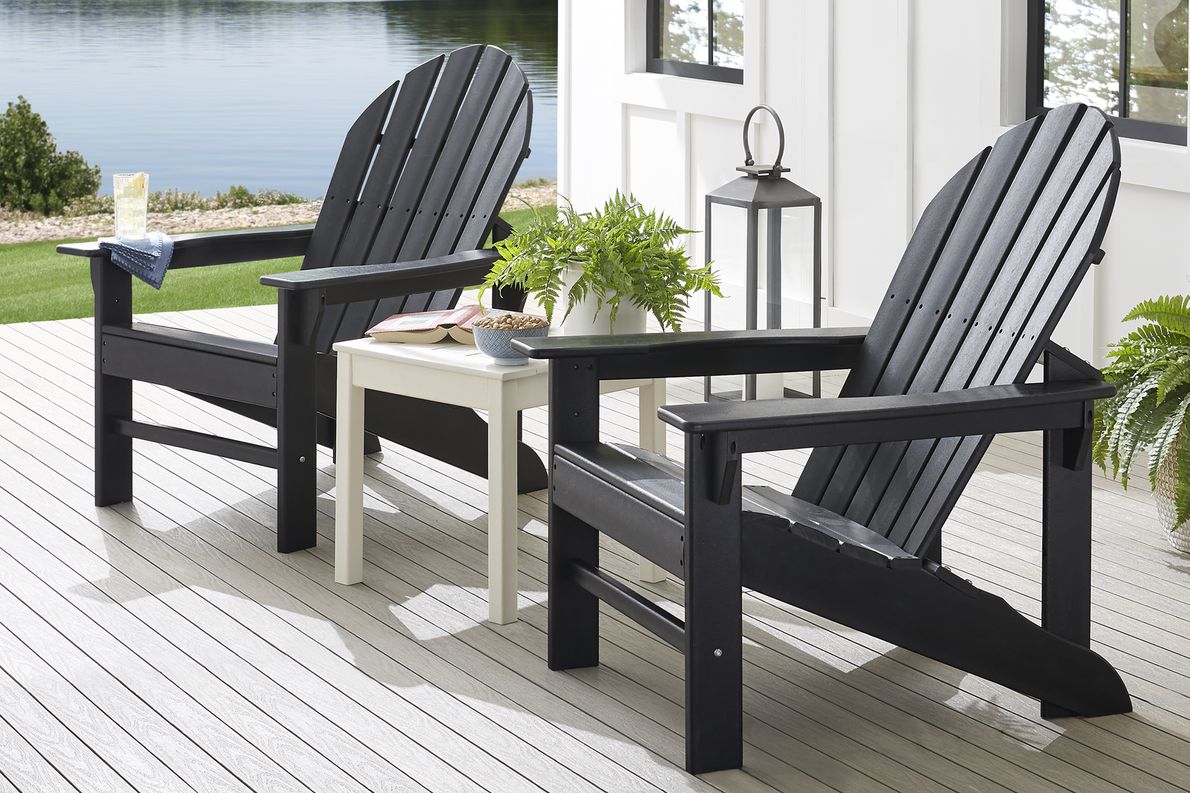 Black adirondack chairs online wood