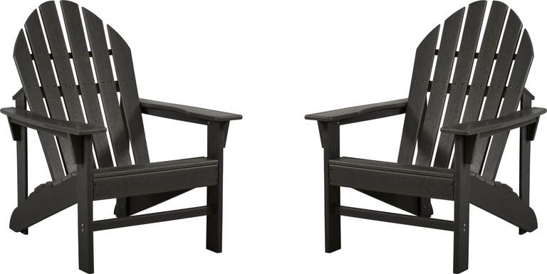 Addy Black Outdoor Adirondack Chair, Set of 2
