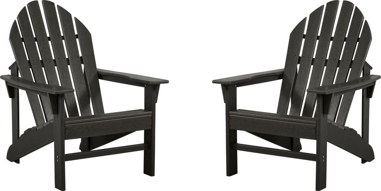 Addy Black Outdoor Adirondack Chair, Set of 2