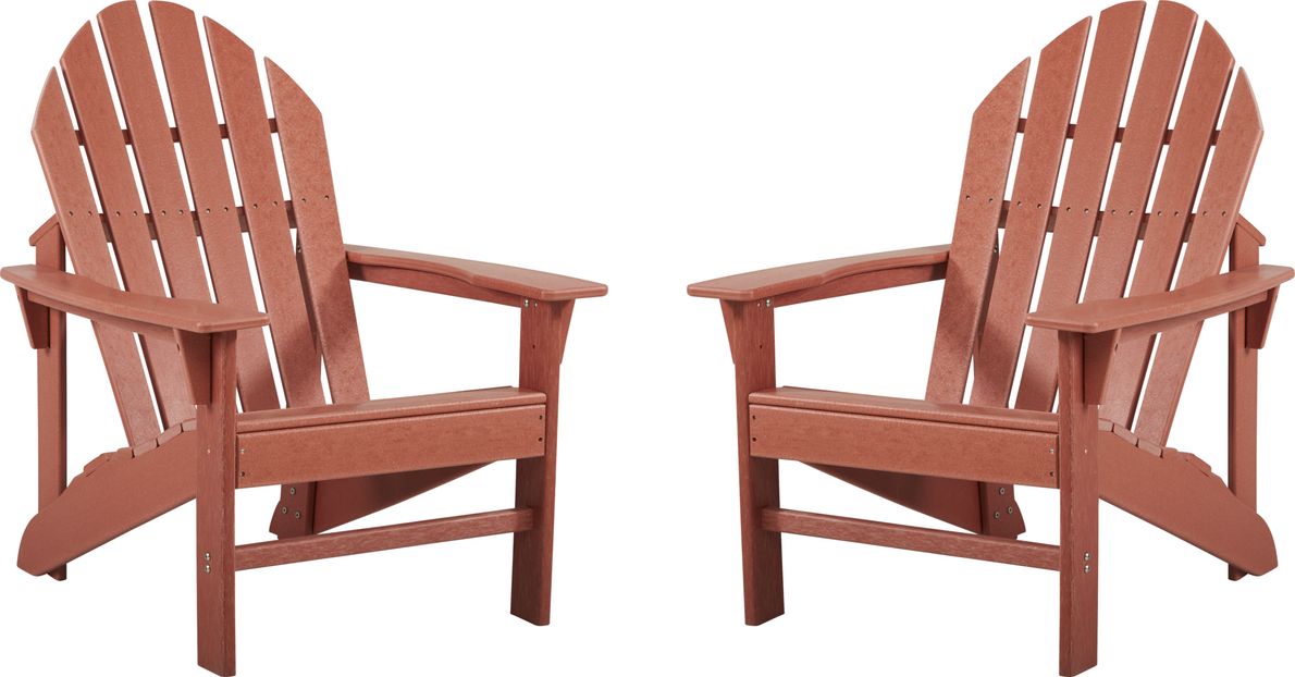 Addy Red Outdoor Adirondack Chair, Set of