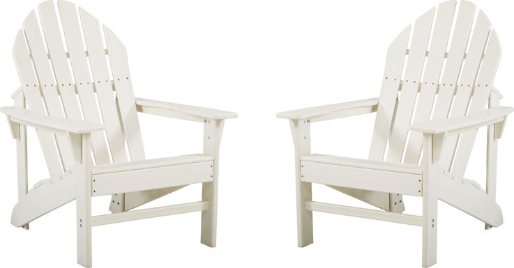 Addy White Outdoor Adirondack Chair, Set of 2