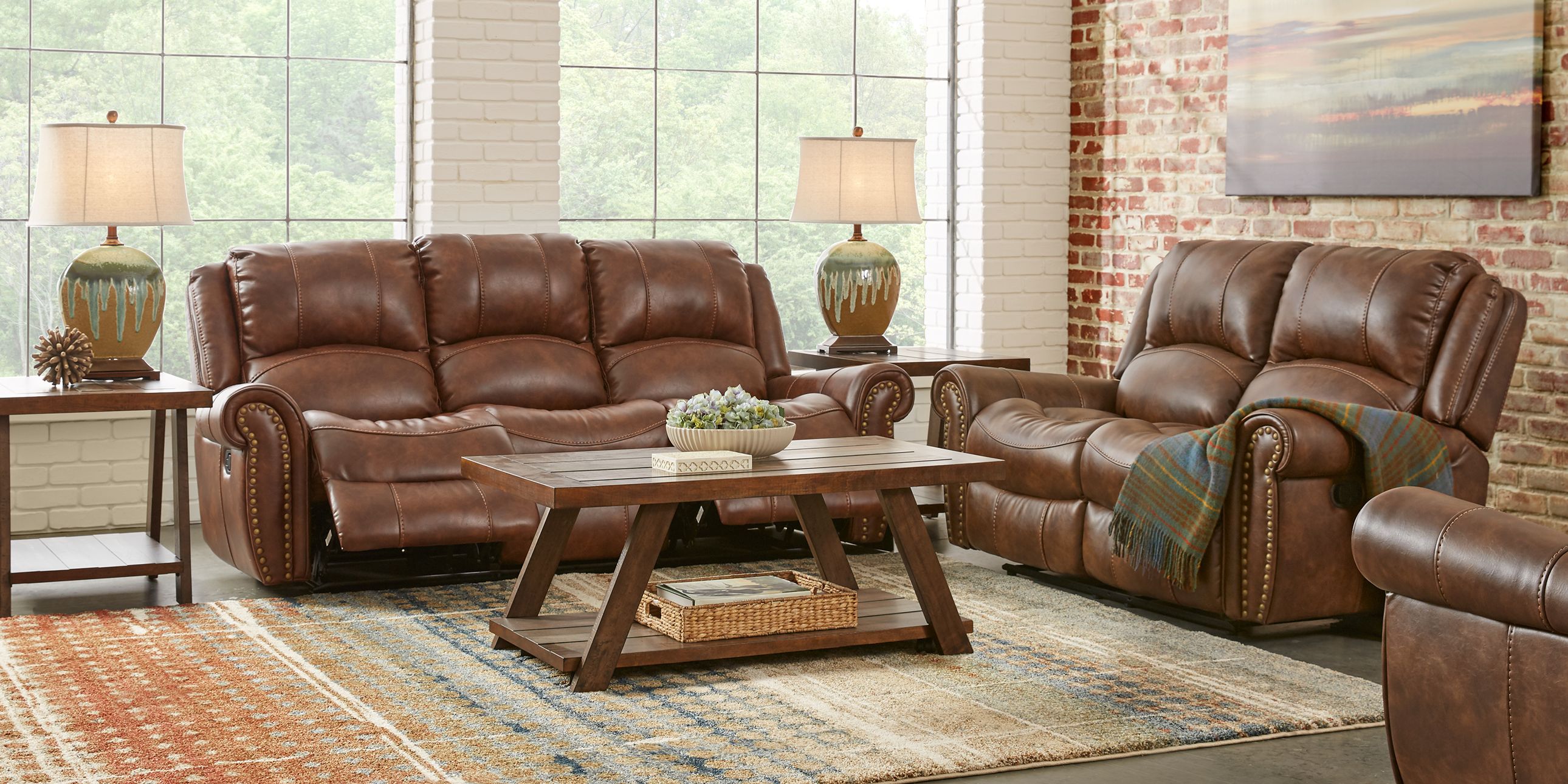 Alden Point Brown 3 Pc Living Room With