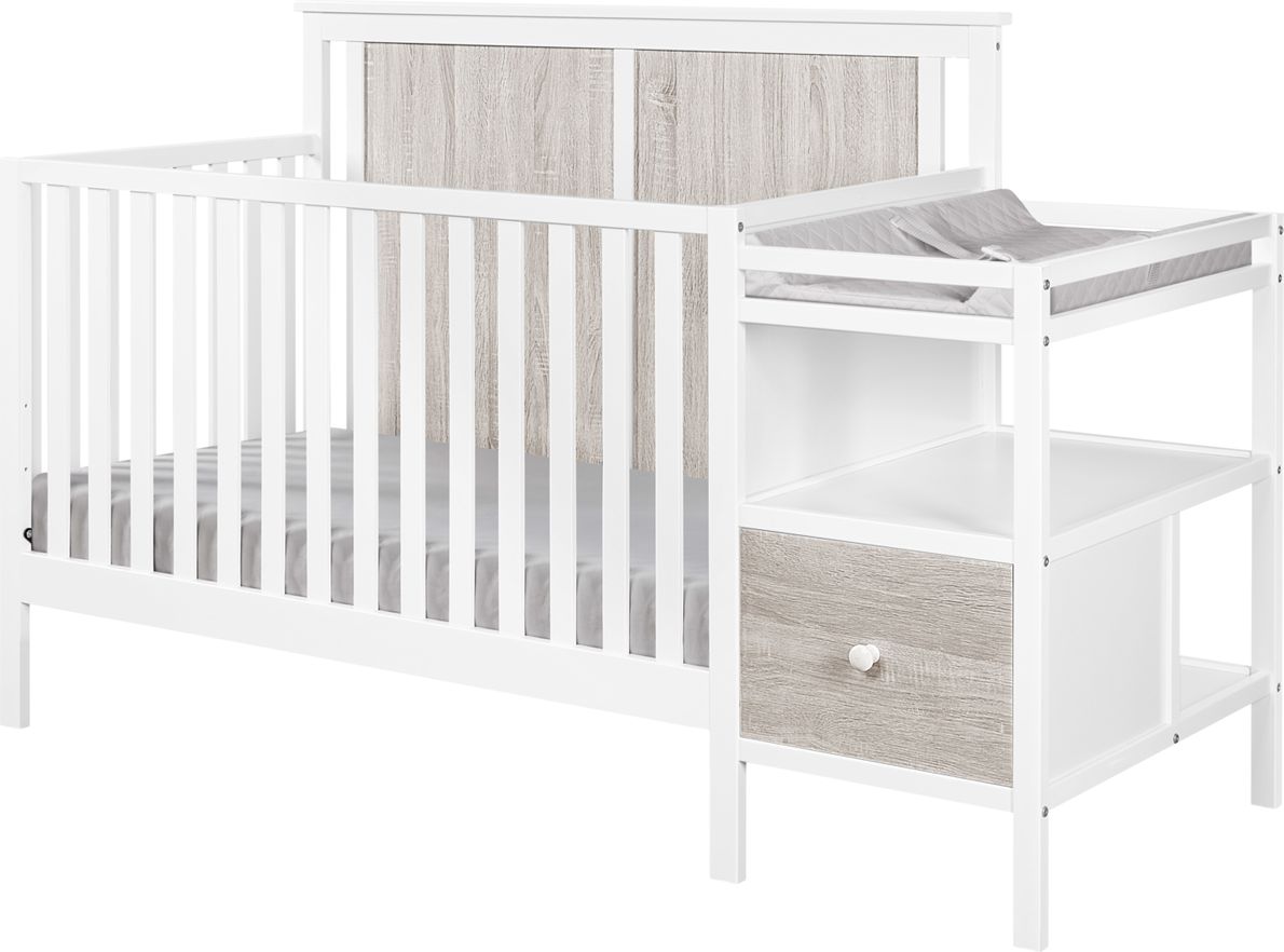 White crib with changing 2024 table