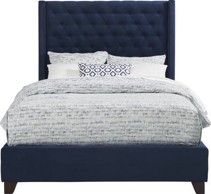 Alexis Blue 3 Pc Queen Upholstered Bed