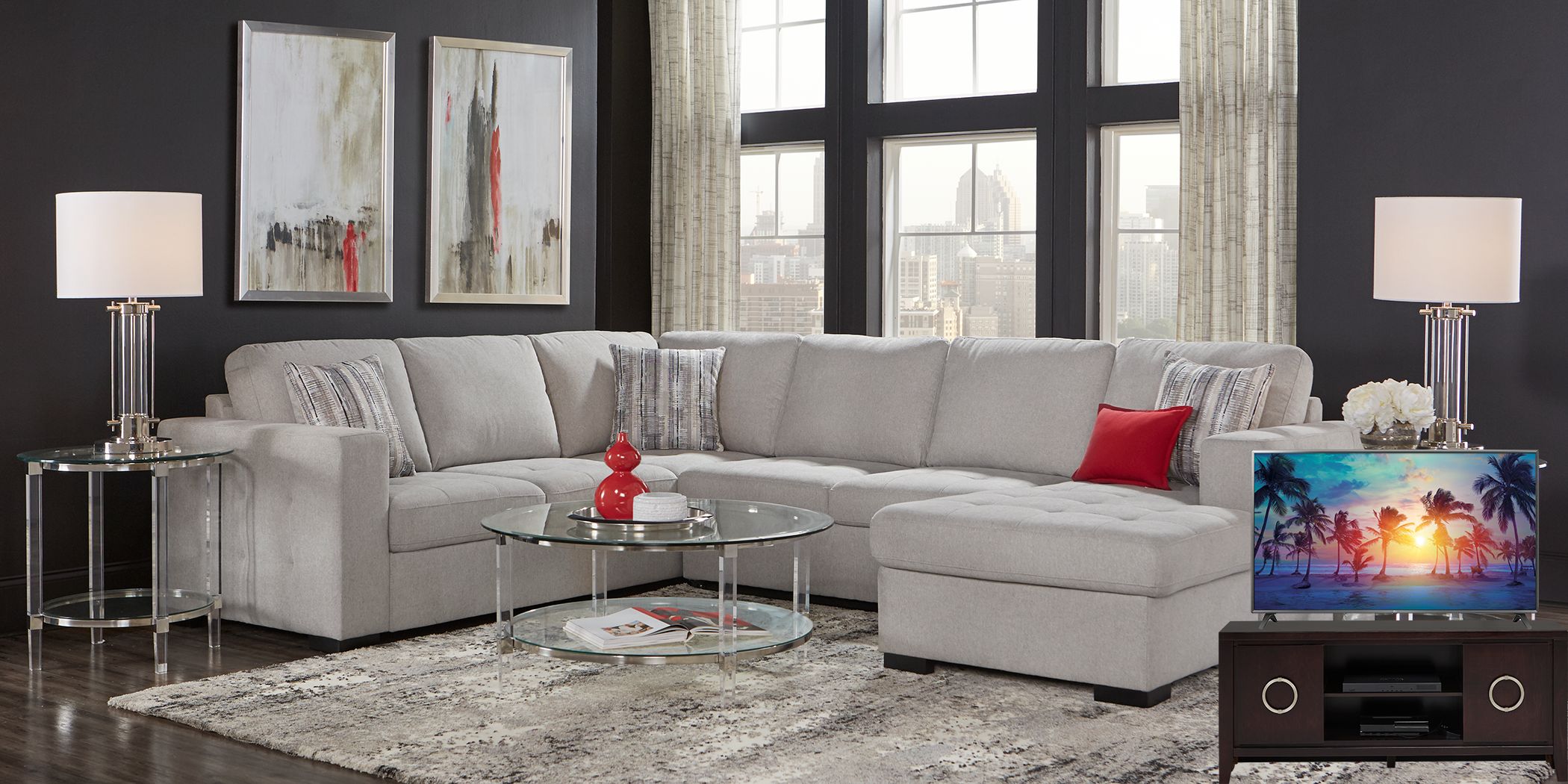 Angelino heights 3 piece sectional deals sleeper