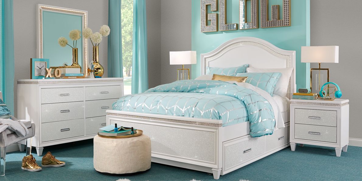 White full size bedroom set store for girl