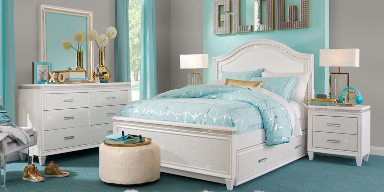 Kids Angelique White 5 Pc Full Panel Bedroom