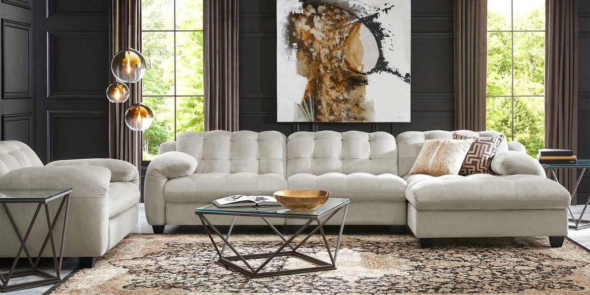 Light gray clearance reclining sectional