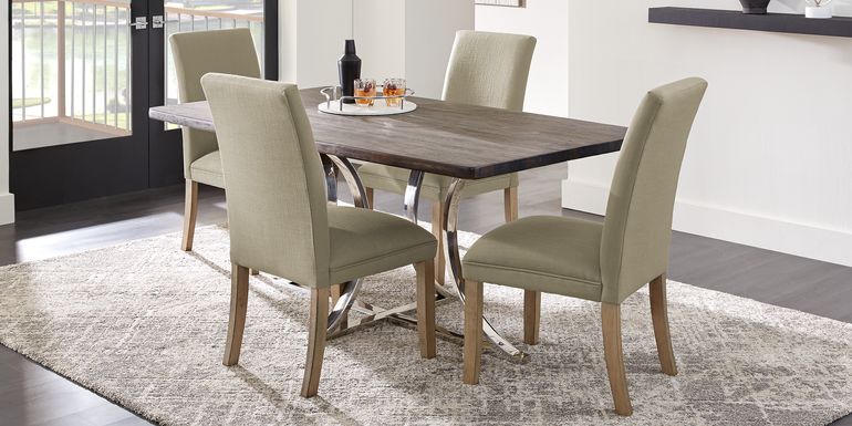 Arland Dark Brown 5 Pc Rectangle Dining Room with Brown Chairs