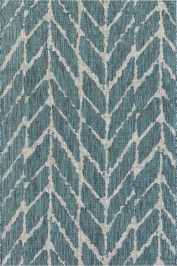 Arrow Place Teal 7'10 x 10'9 Indoor/Outdoor Rug