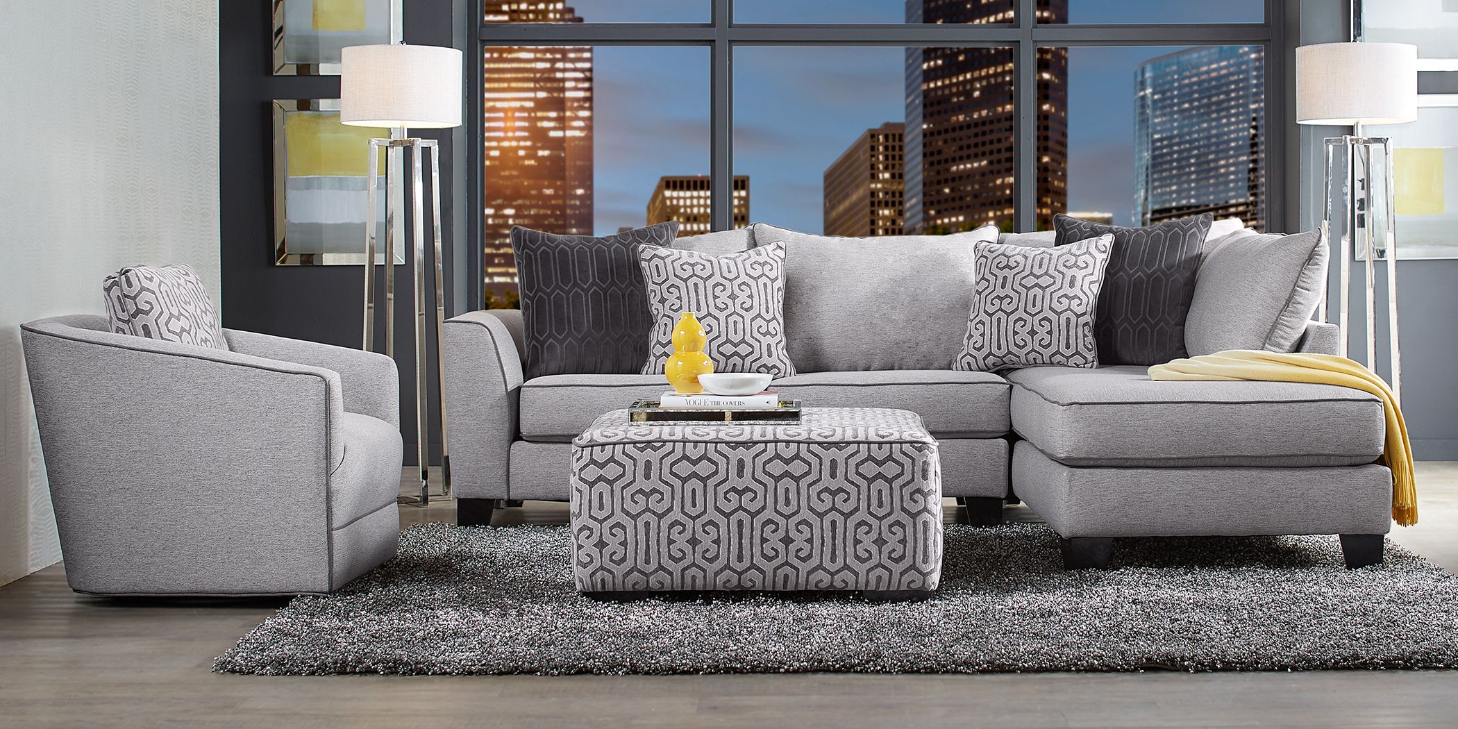 Lawson landing gray 2 pc deals sectional