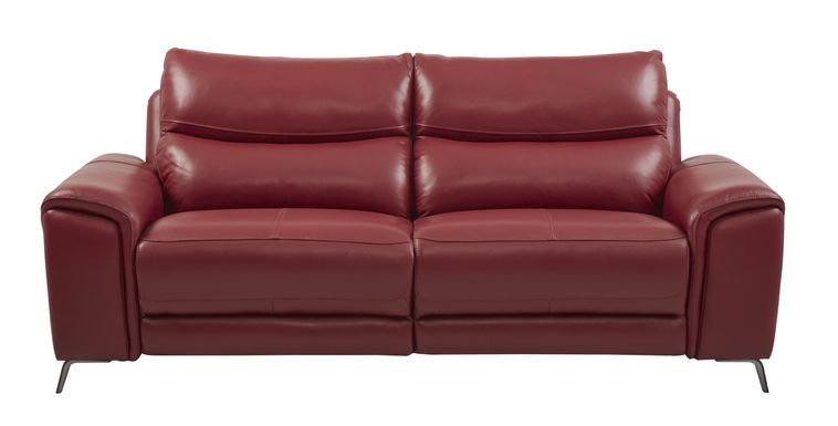 Astoria Heights Red Leather Power Reclining Sofa