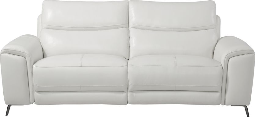 Astoria Heights White Leather Power Reclining Sofa