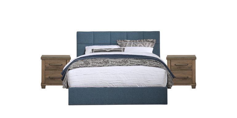 Aubrielle Blue 5 Pc Queen Square Upholstered Bedroom