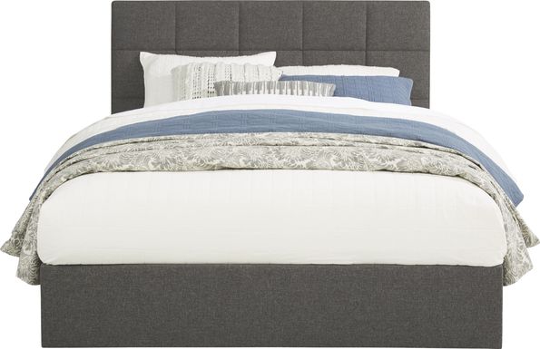 Aubrielle Gray 3 Pc King Square Upholstered Bed