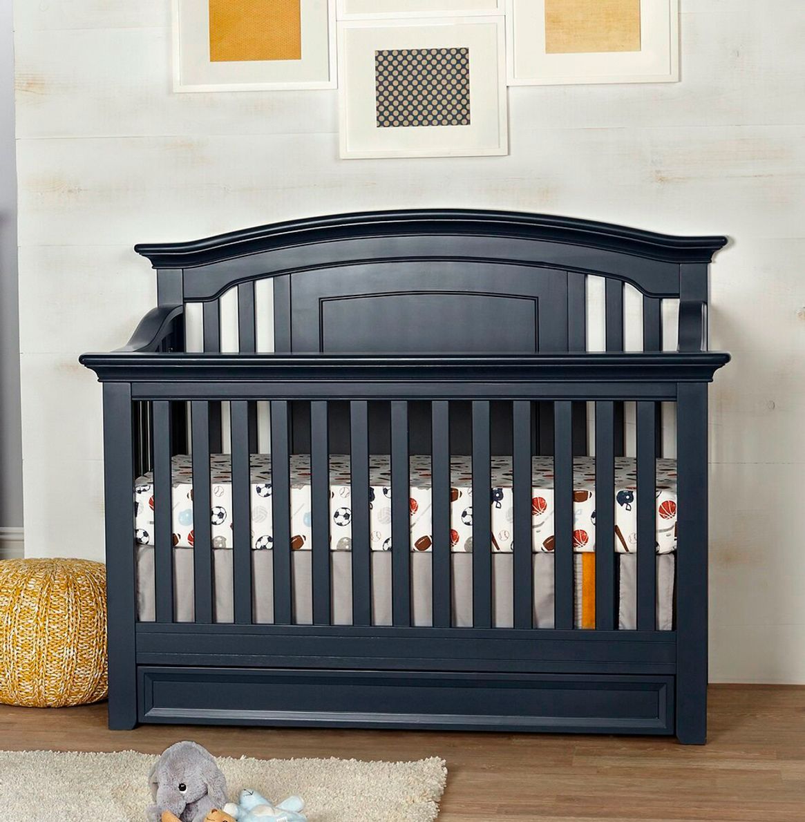 Navy crib best sale