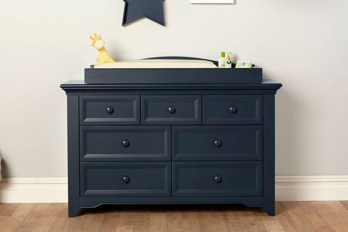 Baby Cache Harborbridge Navy Dresser with Changing Topper and Pad