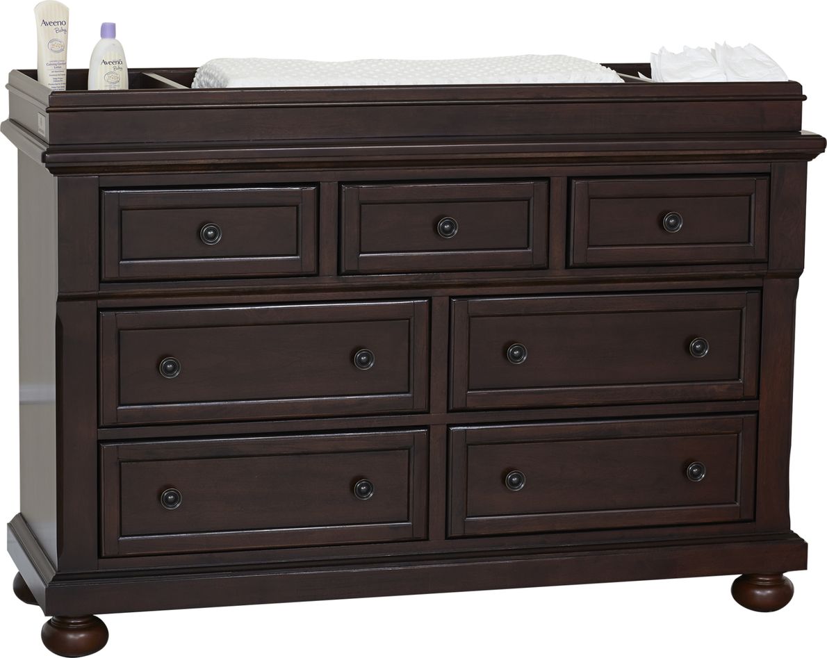Baby Cache Prestcott Rosewood Dresser with Changing Topper and Pad