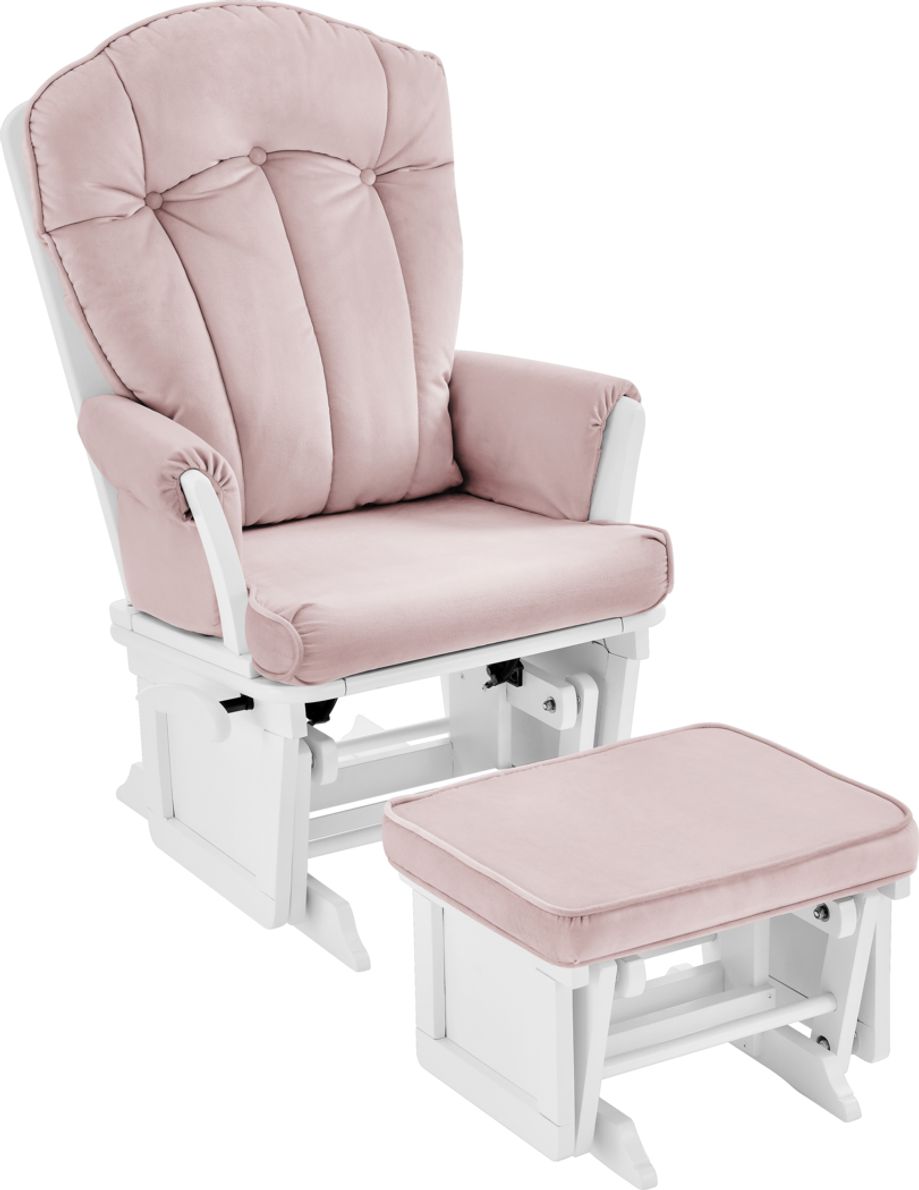 Baby Cache Vanya Pink Glider and Ottoman