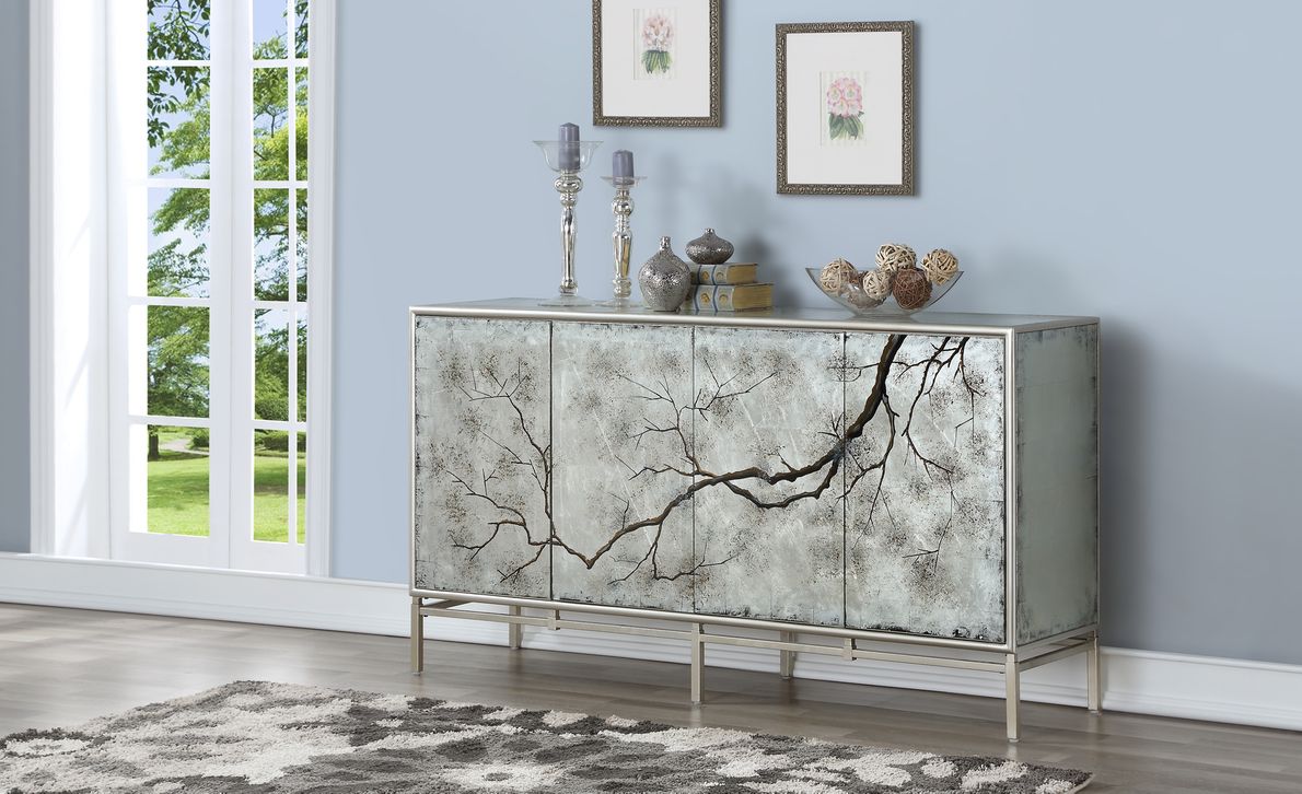 Silver credenza deals
