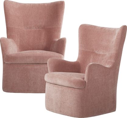 Barsha Heights Pink Swivel Glider Chair (Set of 2)
