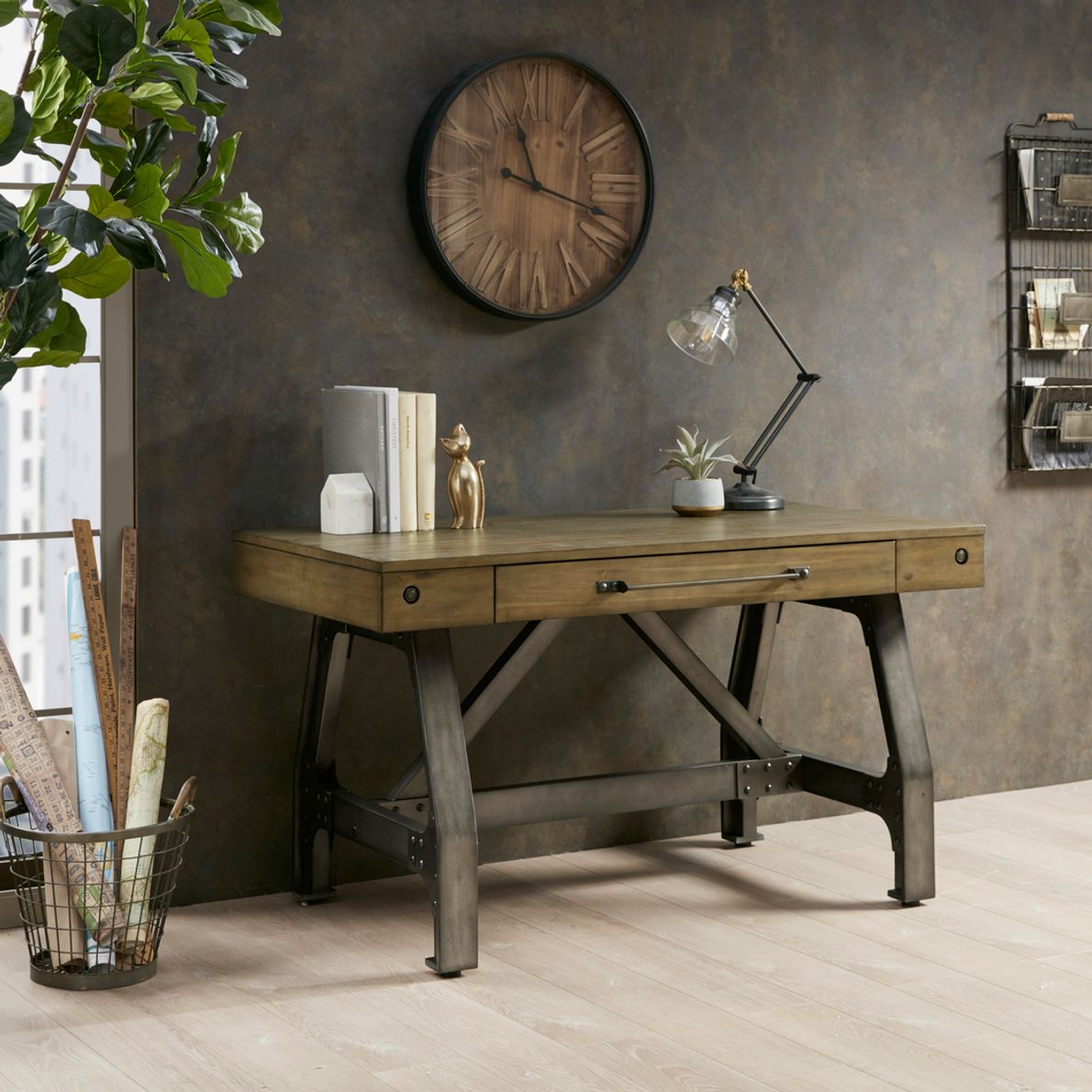 Barwood Oak Dark Wood,Light Wood Desk - Rooms To Go