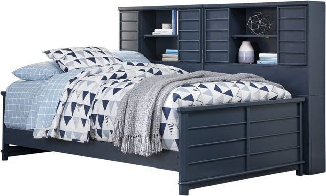 Bay Street Blue 5 Pc Full Bookcase Daybed
