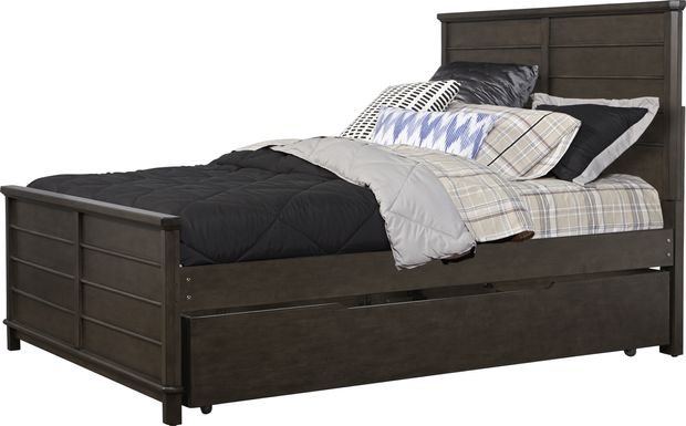 Bay Street Charcoal 4 Pc Full Panel Bed with Trundle