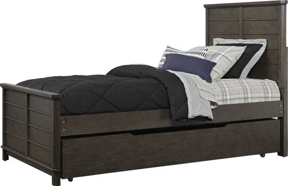 Bay Street Charcoal 4 Pc Twin Panel Bed with Trundle