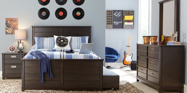 Kids Bay Street Charcoal Twin Panel Bedroom