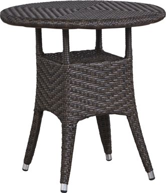 Bay Terrace Brown Wicker 28 in. Round Outdoor Dining Table