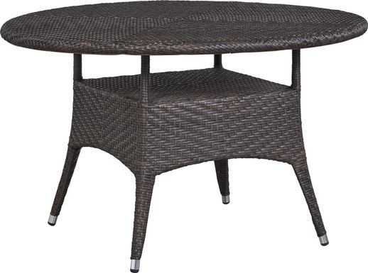 Bay Terrace Brown Wicker 48 in. Round Outdoor Dining Table