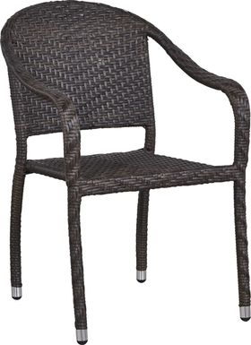 Bay Terrace Brown Wicker Outdoor Arm Chair