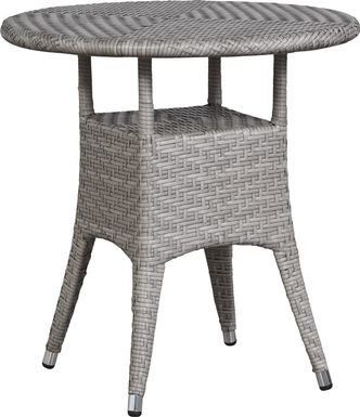 Bay Terrace Gray Wicker 28 in. Round Outdoor Dining Table