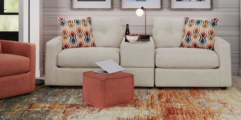 Beige 3 Pc Power Reclining ModularOne with Media Console
