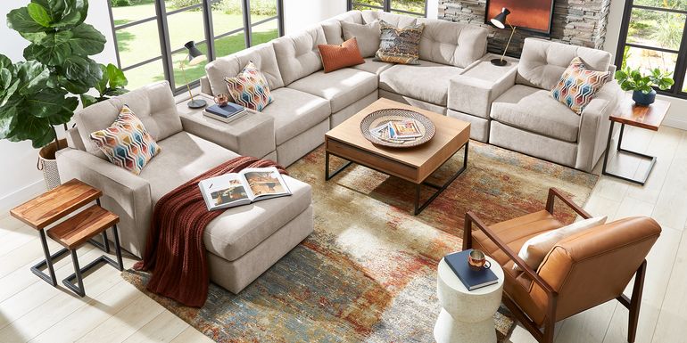 Beige 8 Pc Power Reclining ModularOne