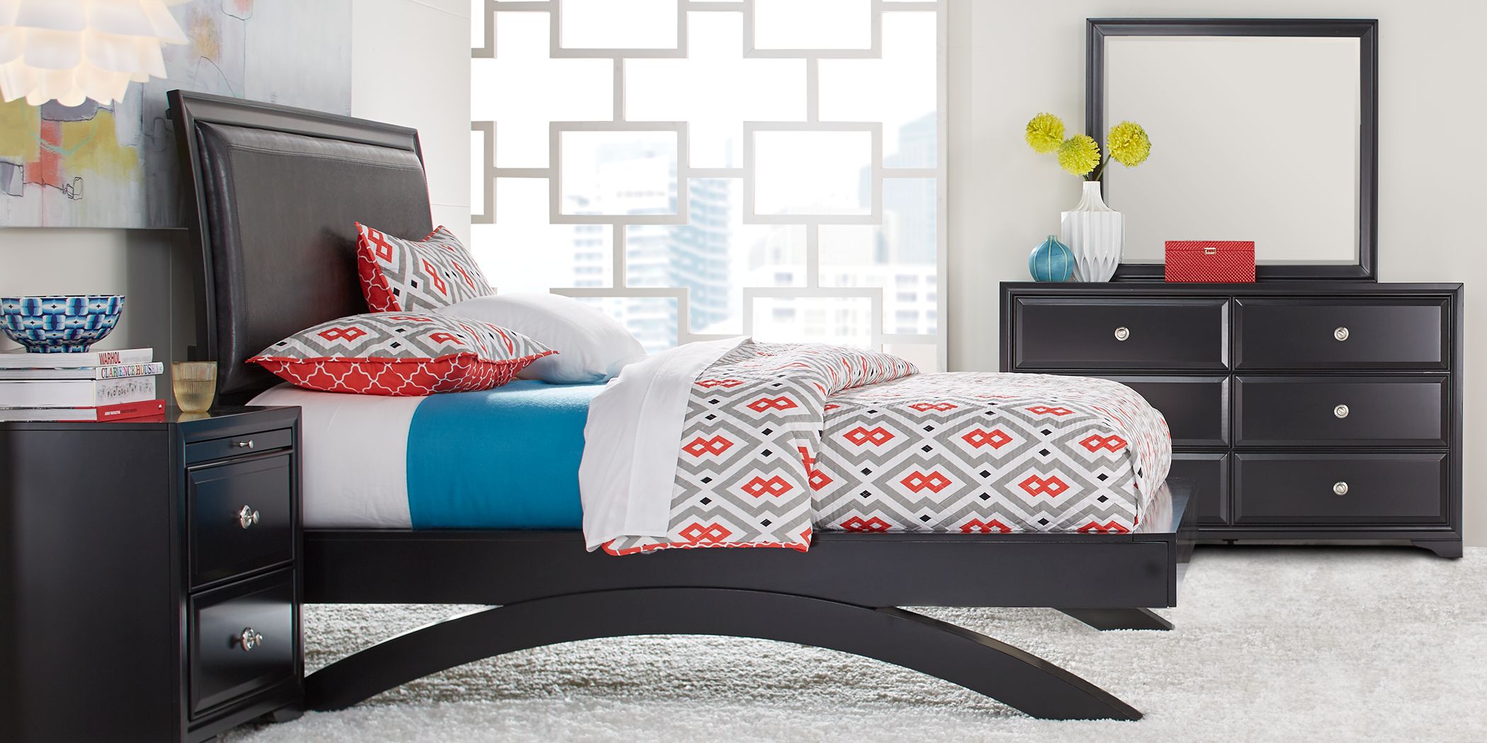Belcourt Black 5 Pc King Platform Bedroom