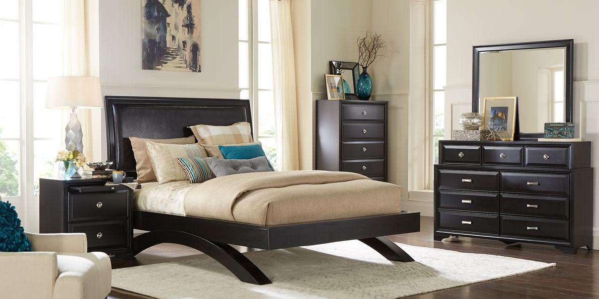 Belcourt Black 7 Pc Queen Platform Bedroom Rooms To Go
