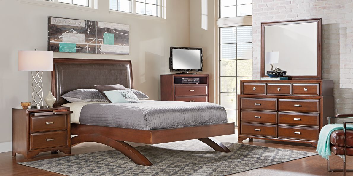 Belcourt Cherry 7 Pc King Platform Bedroom Rooms To Go