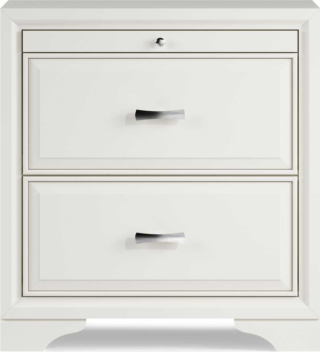 White nightstand deals black hardware