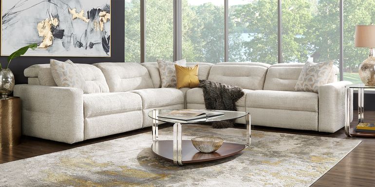 Belia Beige 5 Pc Dual Power Reclining Sectional