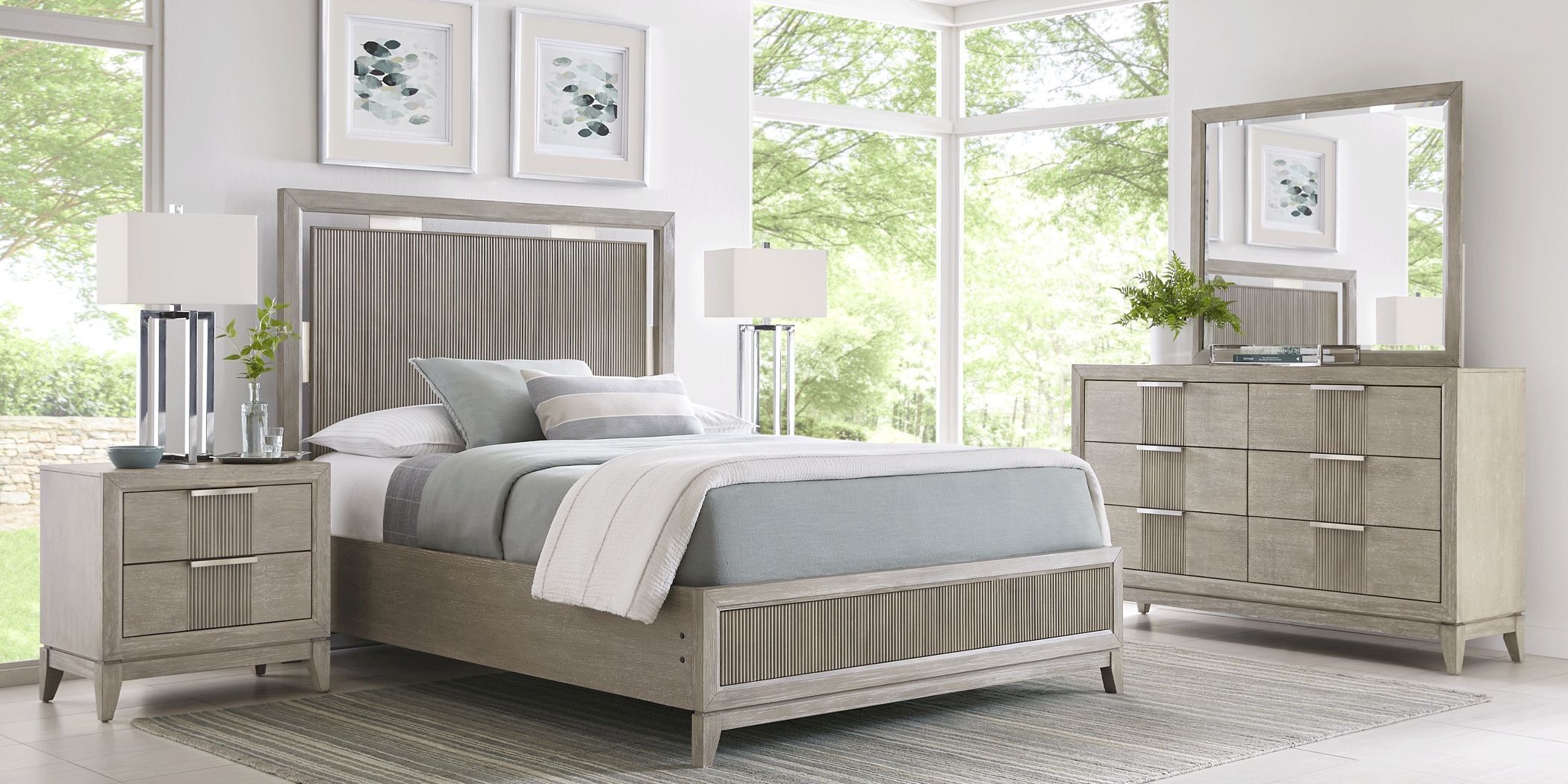Bellante Gray 5 Pc King Panel Bedroom with Storage
